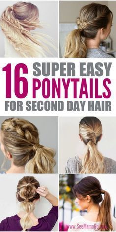 Long Hair Ponytail Styles, Easy Ponytails, Nurse Hairstyles, Perfect Ponytail, Long Hair Ponytail, Ponytail Hairstyles Easy, Second Day Hairstyles, Simple Ponytails, Easy Hair Updos