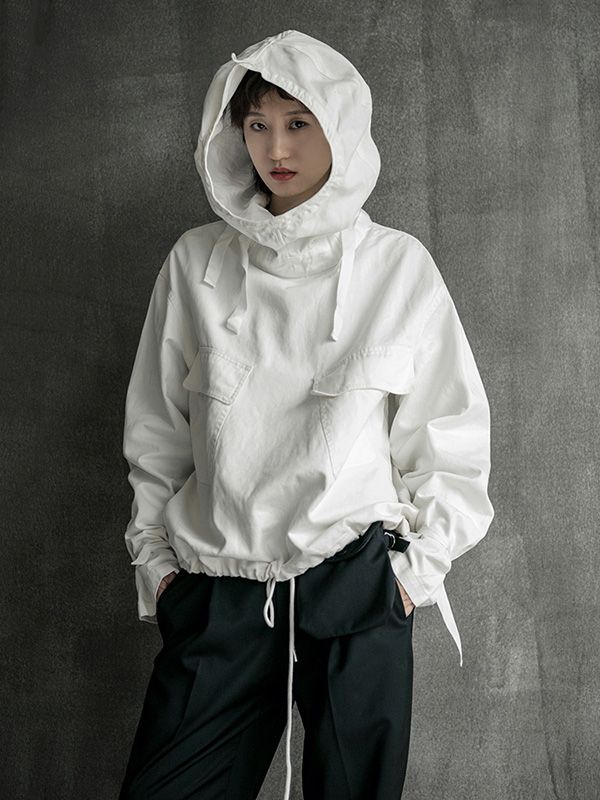 Loose Solid Drawstring Space Style Hoodie Sweatshirt BLACK-FREE SIZE Big Size Fashion, Drawstring Jacket, Seasons Winter, Space Style, Sleeveless Short Dress, Style Hoodie, Drawstring Hoodie, Autumn Fashion Women, Long Shirt