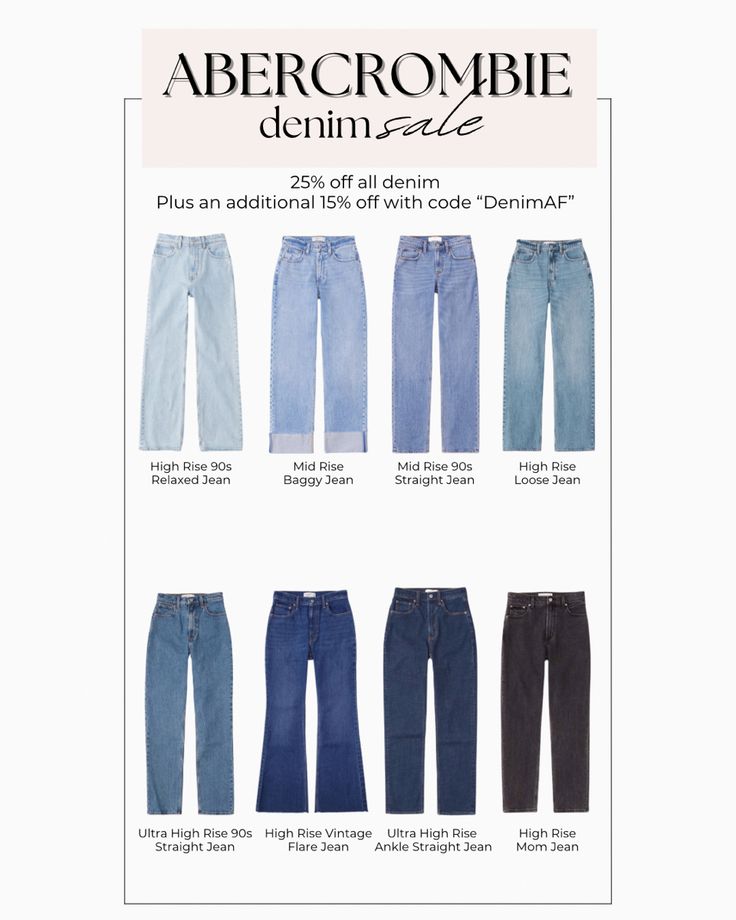 Annual Abercrombie denim sale! Commissionable link High Rise 90s Relaxed Jean, Jeans Sale, Abercrombie Jeans, Relaxed Jeans, Loose Jeans, Jeans For Sale, Baggy Jeans, Straight Jeans, Flare Jeans