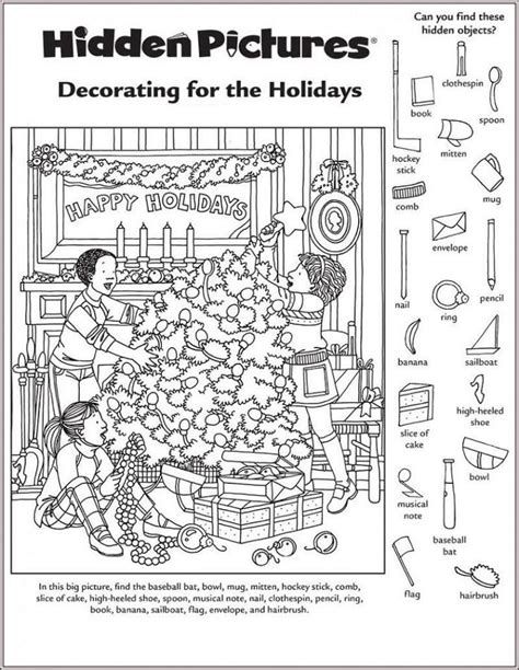 the hidden pictures coloring book for children is shown in black and white, with an image of