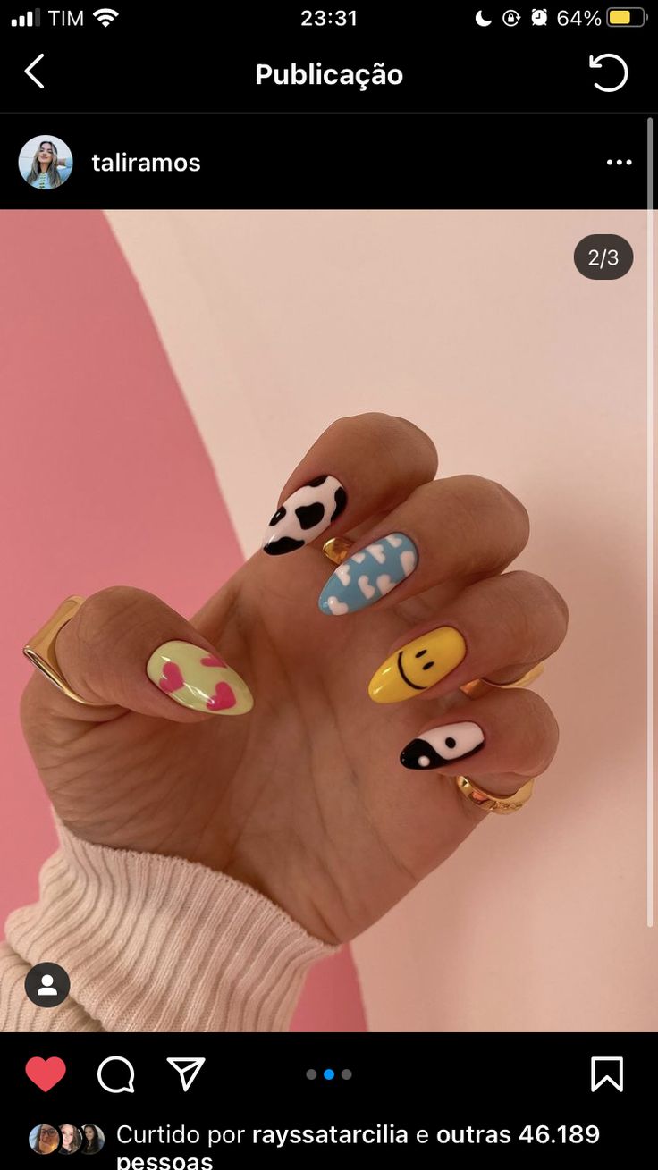 Emoji Nails, Brown Acrylic Nails, Lavender Nails, Nails Tumblr, Nails Desing, Funky Nails, Pretty Acrylic Nails, Nail Paint, Square Nails