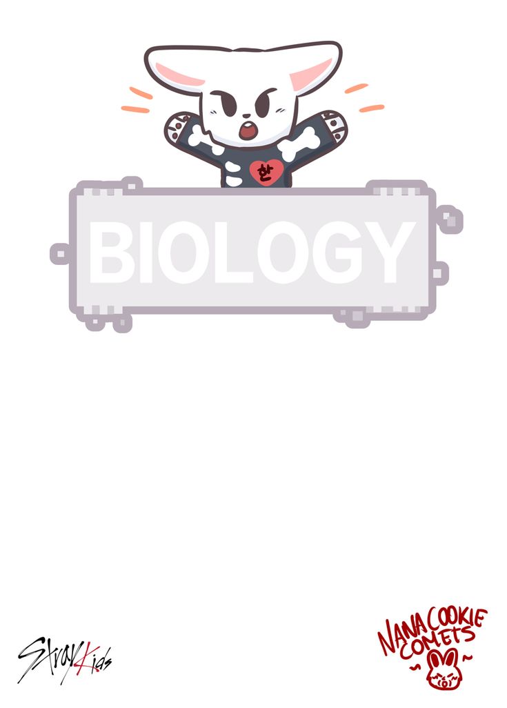 an animal holding a sign with the word biology on it