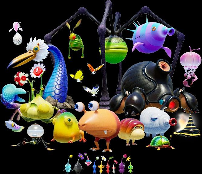 an image of many different types of animals in the same group on a black background