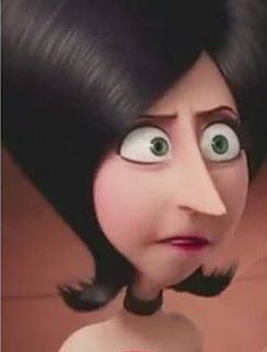 an animated woman with black hair and big eyes