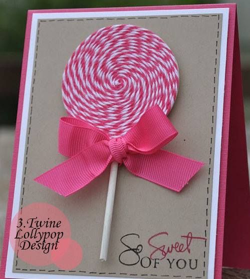 a card with a lollipop on it