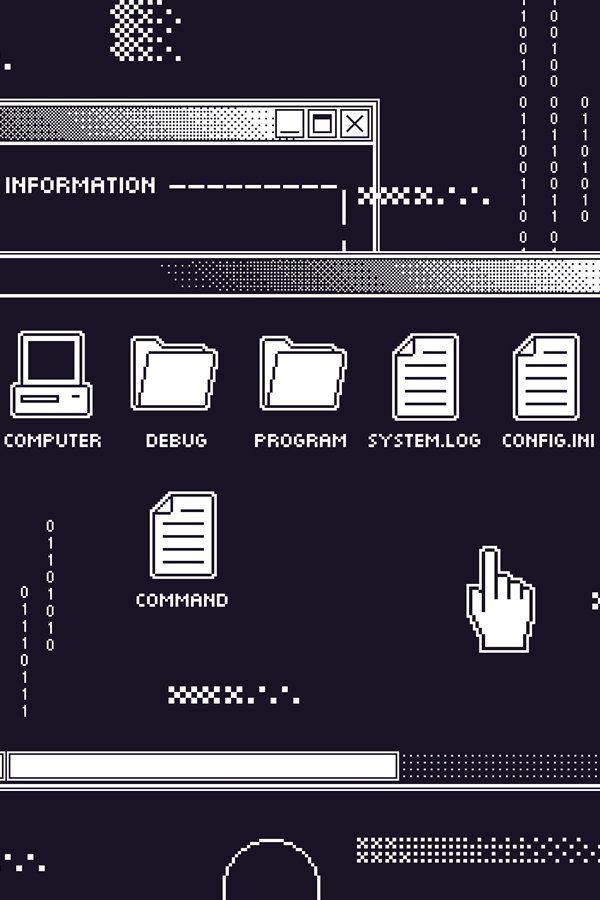 an old style computer screen with many different types of information on the screen and symbols above it