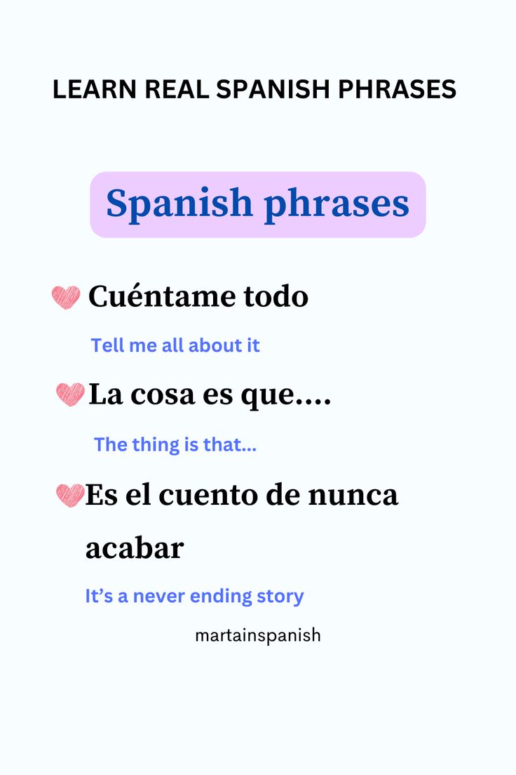 spanish phrases for kids and adults with pictures on the screen, including two words in different languages