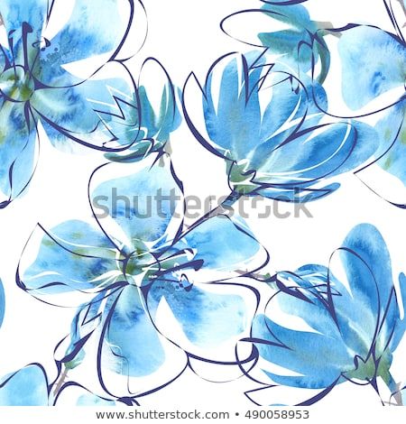 blue flowers painted in watercolor on a white background stock photo royalty illustration and royalty