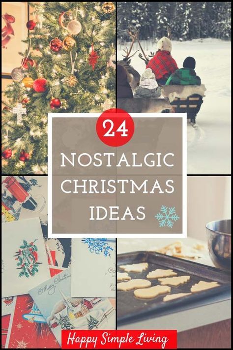 a collage of christmas cards with the words, nostalgic christmas ideas