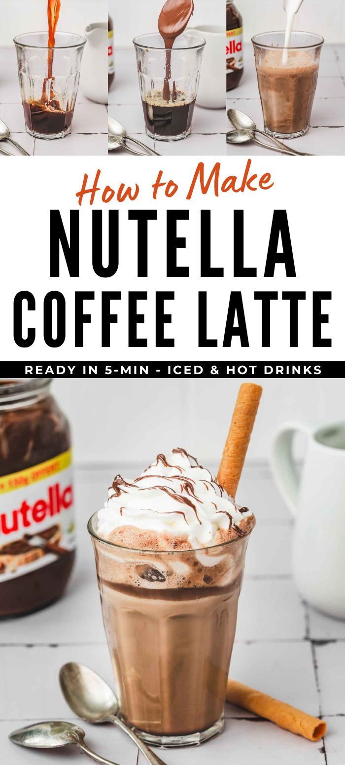 how to make nutella coffee latte in 3 minutes and it's delicious