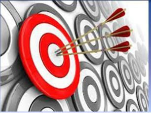 an arrow hitting the center of a bulls eye target on top of a white background