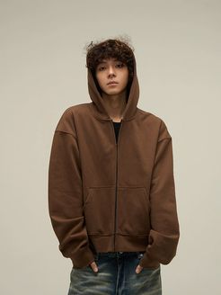 Oversize Short Zipper Hoodie WN3541 – WONDER NOAH Oversized Solid Hoodie With Zipper, Oversized Solid Hoodie With Zipper Closure, Casual Hoodie With Zipper Closure, Brown Hooded Jacket With Drawstring For Streetwear, Hooded Outerwear With Zipper And Relaxed Fit, Brown Hooded Jacket For Streetwear, Relaxed Fit Hooded Outerwear With Zipper Closure, Solid Relaxed Fit Hoodie Outerwear, Brown Relaxed Fit Hooded Outerwear