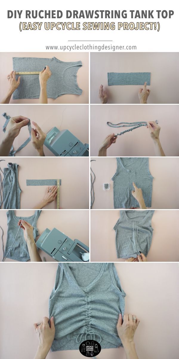 how to make a diy ruched drawing tank top - step by step instructions