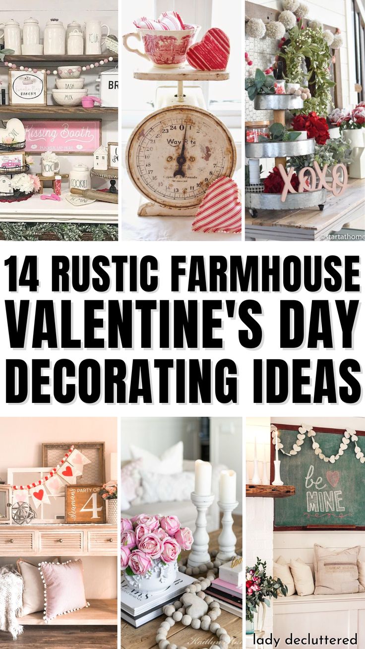 14 Rustic Farmhouse Valentine's Day Decorating Ideas February Home Decor Ideas, Aesthetic Valentines Day Decor, Cozy Valentines Decor, French Country Valentine Decor, Valentines Entry Table, Vintage Valentine Decor Ideas, Winter And Valentines Decor, Elegant Valentines Decor, Valentines Day Vignettes