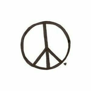 a peace sign on a white background