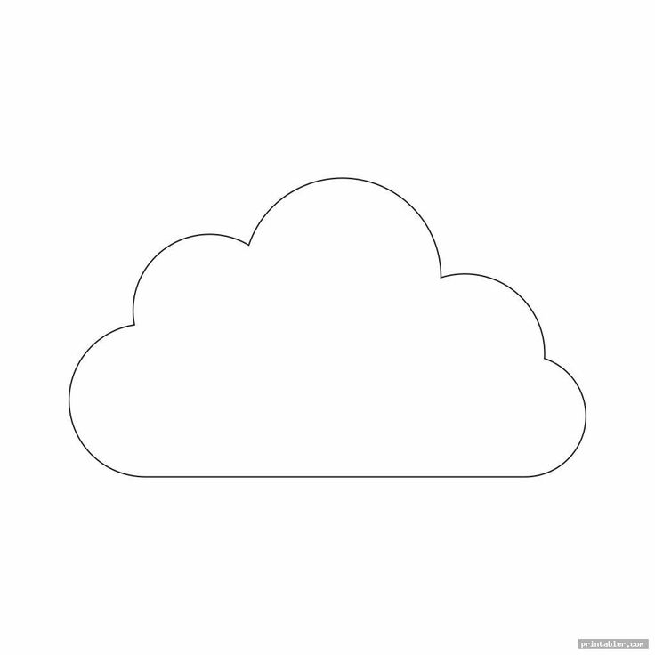 a black and white drawing of a cloud with one line drawn on the front side