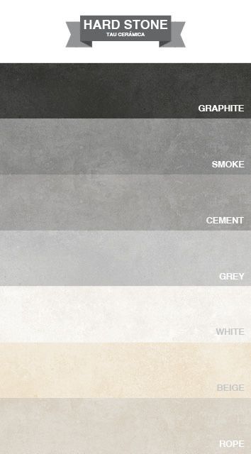 the color scheme for hard stone is shown in shades of gray, white and grey