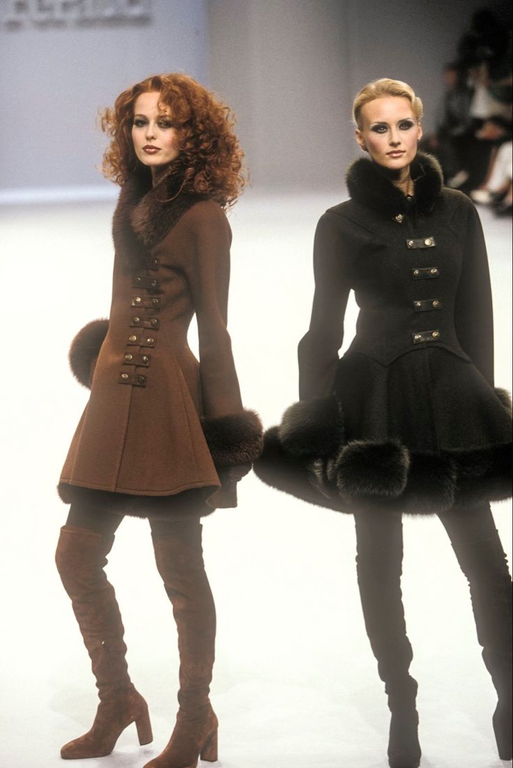 Channel Vintage Runway, Winter Fashion Runway, Gothic Runway Fashion 90s, Chanel Fall 1991, Vivienne Westwood Fall 1993, Louis Feraud, Vivienne Westwood Fall 1994 Ready-to-wear, Runway Outfits, Runway Fashion Couture