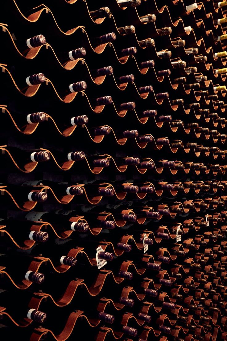 rows of wine bottles are lined up against the wall