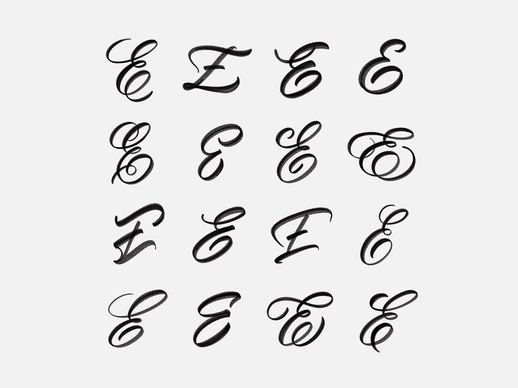 the letters are drawn in black ink and have different font styles, including one for each letter