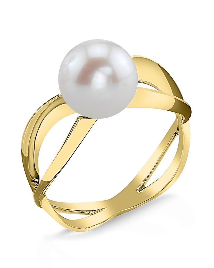 This beautiful pearl ring features a lustrous AAAA quality 8-9mm white Freshwater pearl, imported directly from the pearl farms of Japan. The pearl is mounted on a dazzling 14K gold band.  This ring is available in a number of sizes for the perfect fit. Formal Yellow Gold Akoya Pearl Ring, Akoya Pearl Ring, Pearl Trend, Single Pearl Necklace, Pearl Farm, Pearl Engagement Ring, Pearl Rings, Golden South Sea Pearls, Mother Of Pearl Jewelry