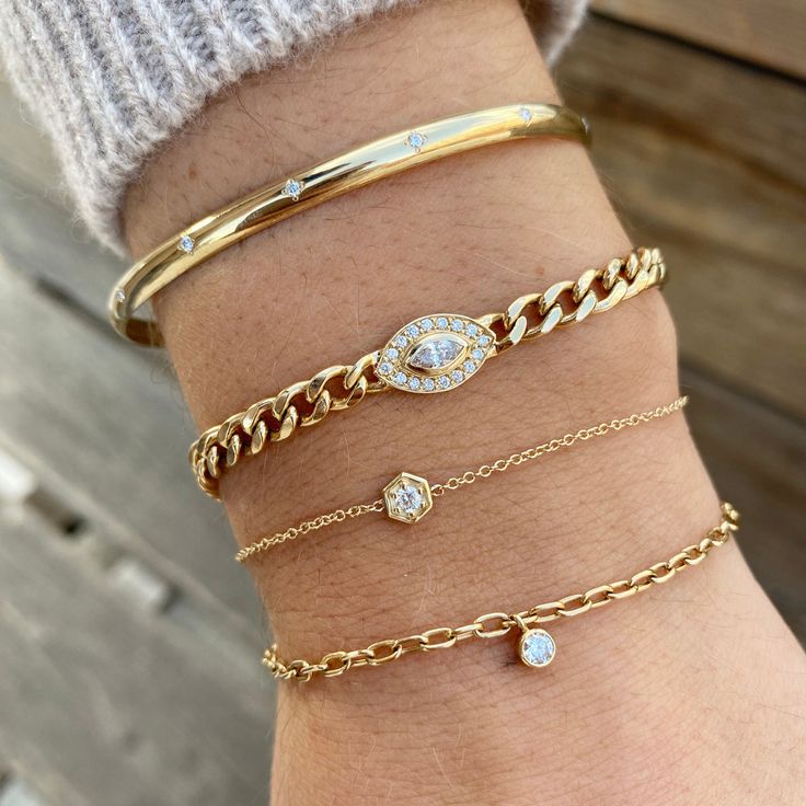 Hexagon Bracelet, Diamond Bezel Bracelet, Halo Bracelet, Solitaire Bracelet, Bezel Bracelet, Dangle Bracelet, Diamond Bracelet Design, Chain Diamond, Diamond Eyes