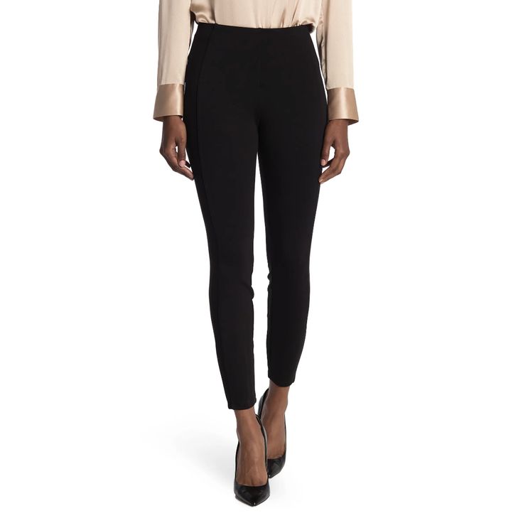 New With Tags T Tahari High Waist Ponte Knit Leggings Color: Black Size: Xs High-Waisted Leggings In A Thick, Stretchy Ponte Knit Offer Trendy, Flattering Style That Effortlessly Transitions From Your Work Day To Weekend. Pull-On Style Fitted Leg Stretch Ponte Knit Construction 69% Modal, 29% Nylon, 2% Spandex Machine Wash Cold Imported Elegant Tight Winter Pants, Black Leggings For Business Casual In Fall, High Waist Fitted Leggings For Business Casual, High Waist Business Casual Fitted Leggings, Stretch Bottoms For Winter Workwear, Chic Black Leggings With Elastic Waistband, Winter Workwear Stretch Bottoms, Workwear Stretch Leggings With Elastic Waistband, Black Leggings For Business Casual