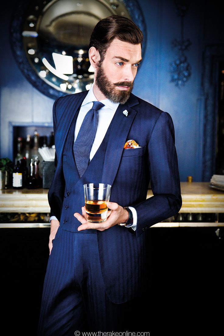 Grooms, check out the hair, beard, and blue suit and tie combo!  This is a show stopper for sure. Wedding Suits Men Blue, Best Wedding Suits, Style Gentleman, Wedding Dress Men, Dapper Gentleman, Sharp Dressed Man, Lace Blue Dress, Wedding Suits Men, Well Dressed Men