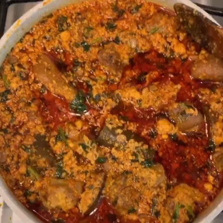 a large pot filled with food on top of a stove