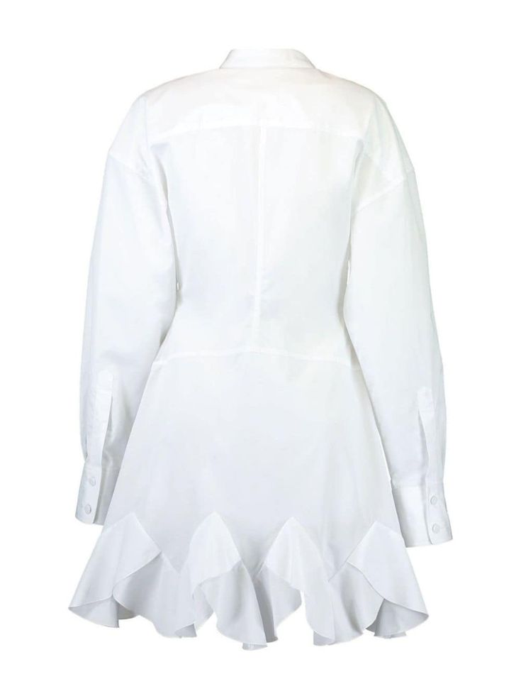 Find STELLA MCCARTNEY Godet Shirt Minidress on Editorialist. white cotton poplin texture classic collar front button fastening drop shoulder long sleeves buttoned cuffs godet design thigh-length Long Sleeve White Shirt Dress With Buttons, White Spread Collar Shirt Dress For Office, Elegant White Shirt Dress With Placket, White Long Sleeve Shirt Dress With Buttons, White Long Sleeve Shirt Dress For Formal Occasions, White Shirt Dress With Button Cuffs, White Long Sleeve Formal Shirt Dress, Classic White Shirt Dress For Fall, Long Sleeve Shirt Dress With Button Cuffs For Daywear