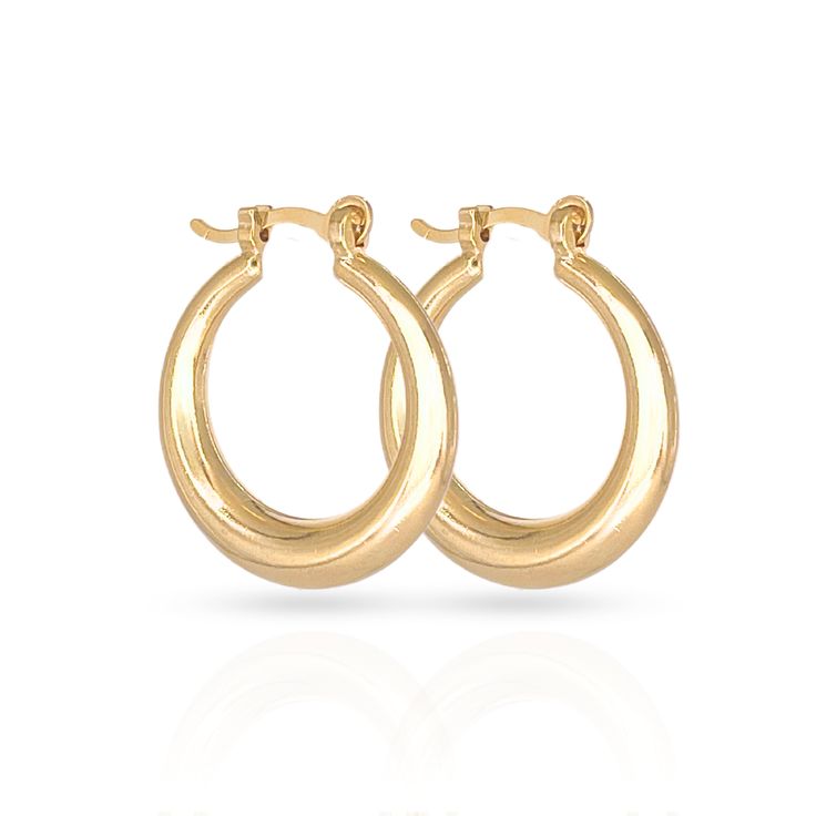 14kt gold-filled hollow hoop with leaver back. Measures 1.10" Classic 14k Gold Filled Hoop Earrings For Anniversary, Small Hoop 14k Gold Jewelry, 14k Gold Small Hoop Jewelry, Hypoallergenic Hoop Earrings For Formal Occasions, Gold-tone Hypoallergenic Hoop Earrings, Classic Small Hoop Gold Jewelry, Nickel-free 14k Gold Hoop Jewelry, Classic Hinged 14k Gold Hoop Earrings, 14k Gold Filled Hoop Earrings For Formal Events