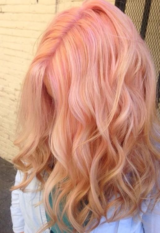 Peach Colored Hair, Peachy Pink Hair, Salmon Hair, Rose Pink Hair, Honey Hair Color, Hair Color Orange, Hair Color Unique, Peach Hair, Pastel Pink Hair