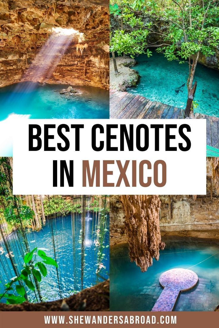 the best cenotes in mexico with text overlay