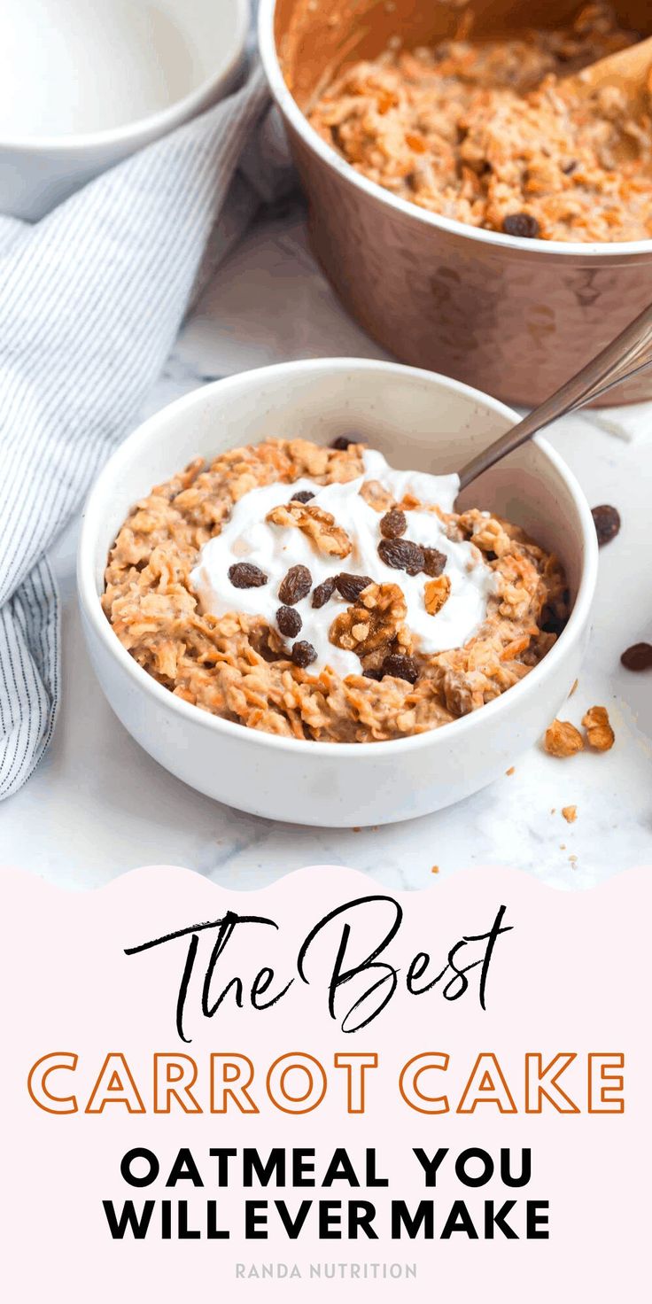 the best carrot cake oatmeal you will ever make is in a bowl