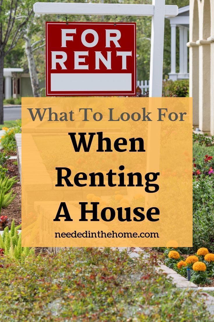 a for rent sign with the words what to look for when renting a house