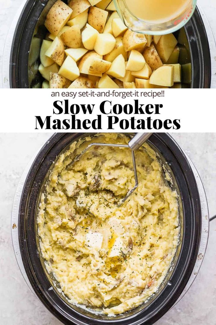 slow cooker mashed potatoes are an easy and delicious side dish for any meal