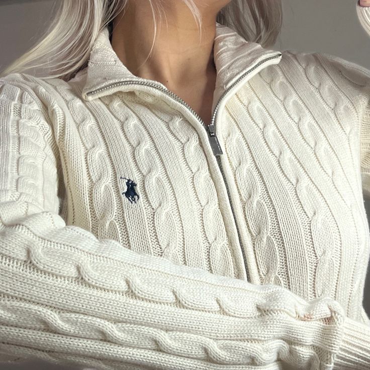 Ralph Lauren Zip Up Sweater, Polo Clothes, Rory Gilmore Sweater, Gilmore Sweater, Old Money Classy, Abercrombie And Fitch Outfit, Ralph Lauren Cable Knit Sweater, Grey Sweater Outfit, Australian Winter