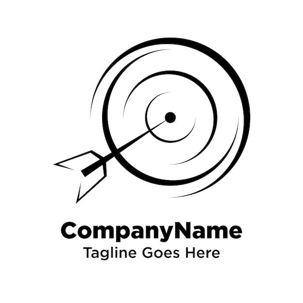 an arrow in the center of a circle logo design for company, business and marketing