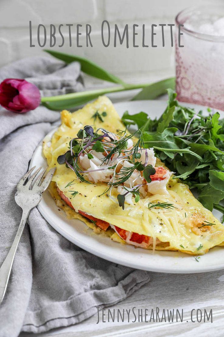 An image of a lobster omelette Lobster Omelette Recipe, Lobster Omelette, Crab Omelette Recipe, Lobster Recipes Easy, Crab Omelette, Omelette Healthy, Egg Omelette, Breakfast Omelette, Havarti Cheese