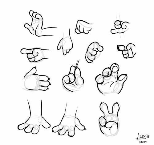 hand gestures drawn in black and white