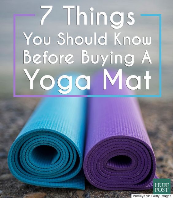 two yoga mats with the words 7 things you should know before buying a yoga mat