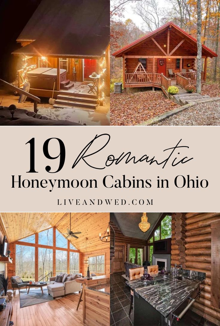 19 romantic honeymoon cabins in ohio! Romantic Getaways In Ohio, Romantic Cabin Getaway, Honeymoon Cabin, Cabin Getaway, Hocking Hills State Park, Romantic Cabin, Secluded Cabin, Cozy Cabins, Hocking Hills