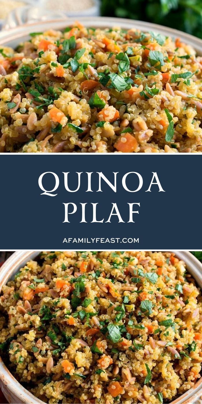 quinoa pilaf with carrots and parsley in a bowl