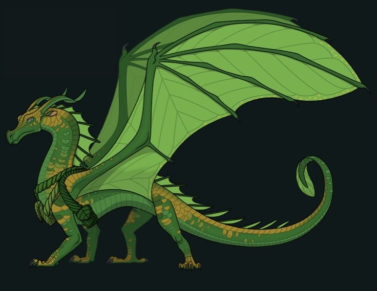 a green dragon with large wings on its back