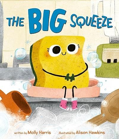 the big squeezeeze book cover shows a cartoon character sitting in a bathtub