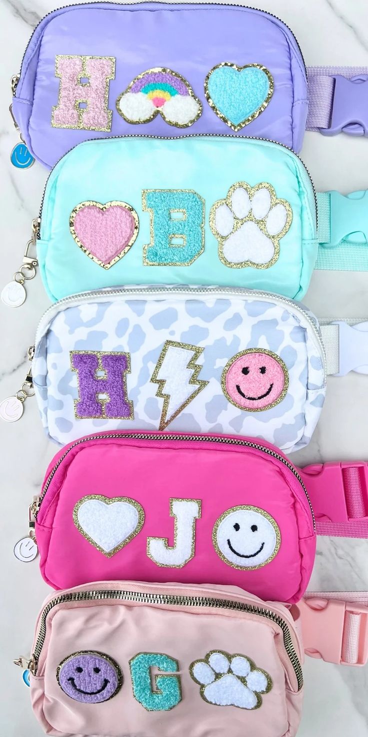 Personalized Belt Bag Girl Birthday Gift Custom Fanny Pack Gift for Girl Toddler Purse Christmas Present Tween Customized Letter Patch Bag - Etsy Iron On Patches Ideas Bags, Patch Party Birthday, Personalized Toddler Gifts, Belt Bag Diy, 10 Christmas Gift Ideas, Personalized Kids Gifts, Toddler Presents, Patch Party, Birthday Sleepover Ideas