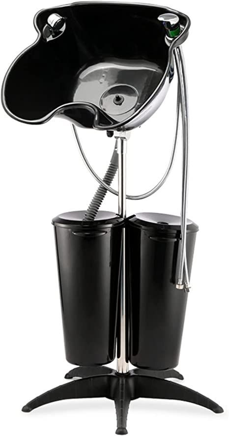 two black buckets on top of each other in front of a white background with the lid open