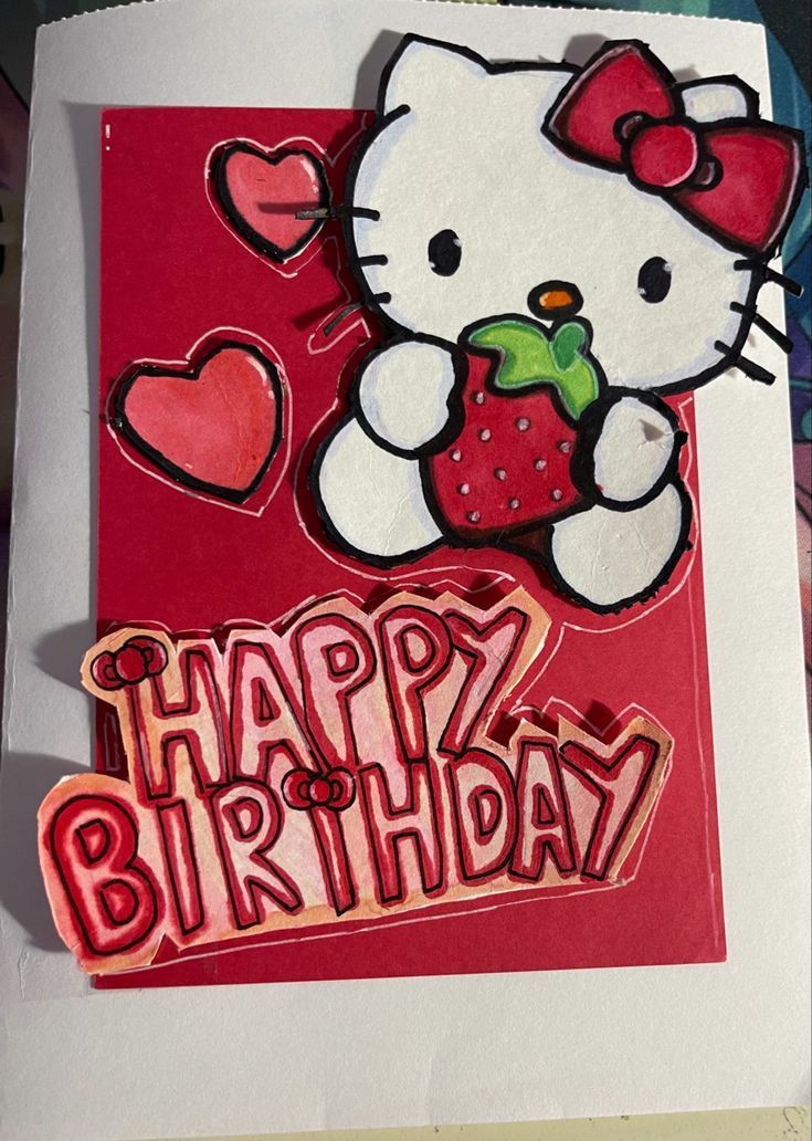 an image of a hello kitty birthday card