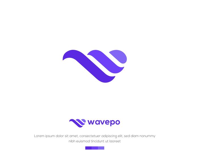 the logo for wavepo is shown in purple and blue colors on a white background