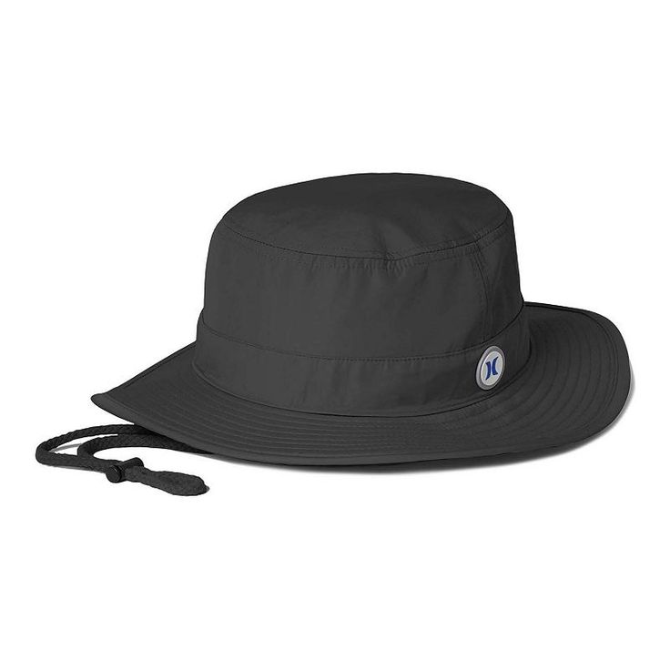 Keep the sun out of your face with this men's Hurley boonie hat. Keep the sun out of your face with this men's Hurley boonie hat. Dimensions: 4.5 in. x 10.25 in. x 7.75 in. Inner circumference: 23.25-in. Brim: 2.25 in. Drawstring closureFABRIC & CARE Polyester Hand wash Imported Size: One Size. Color: Black. Gender: male. Age Group: adult. Casual Black Bucket Hat With Upf 50+, Black Bucket Hat For Hiking, Black Wide Brim Hat For Hiking, Black Wide Brim Bucket Hat For Hiking, Adjustable Fit Black Brimmed Sun Hat, Adjustable Black Bucket Hat With Upf 50+, Black Brimmed Sun Hat For Hiking, Adjustable Brimmed Durable Bucket Hat, Adjustable Durable Brimmed Bucket Hat